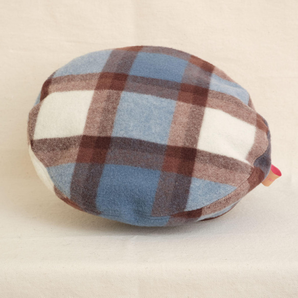 reversible wool check beret　blue & green check 第1張的照片