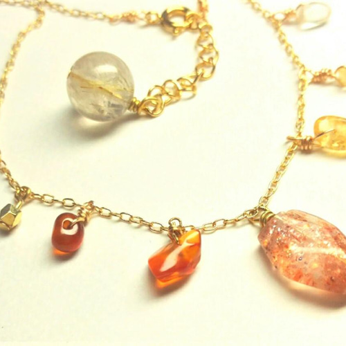 再販【アマテラス 太陽の石ネックレス】大粒サンストーン ネックレス