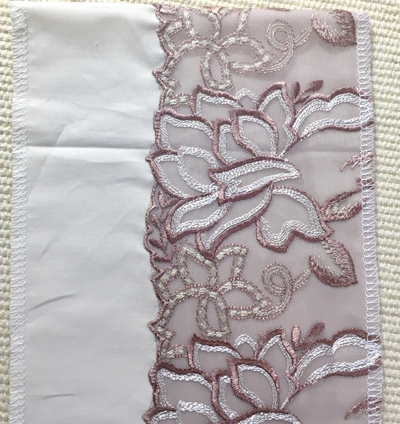 洗える刺繍半衿　しとやかピンクベージュ【ラスト】 8枚目の画像