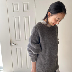 mohair alpaca back slit pullover 4枚目の画像