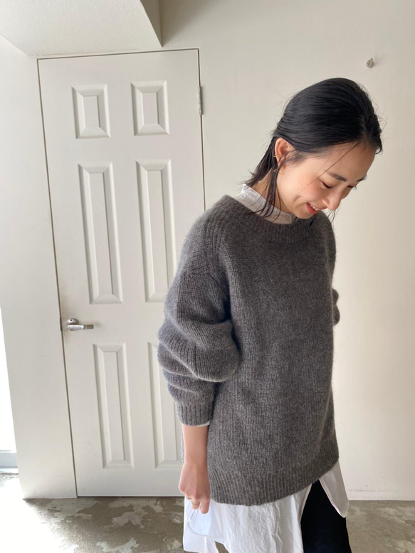 mohair alpaca back slit pullover 4枚目の画像