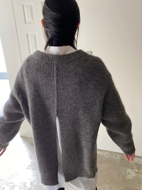 mohair alpaca back slit pullover 9枚目の画像