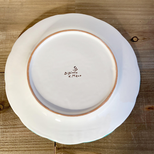 絵皿 26cm GEO020 マヨリカ焼き イタリア陶器 レモンといちじく柄 飾り