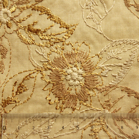 ◇レース半襟・半衿【華】芥子色 5枚目の画像