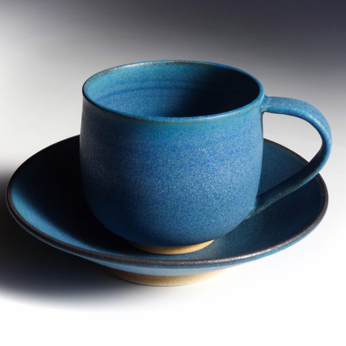 青色系 陶器 カップ・ソーサー セット北海道しれとこ焼き知床ゆう吉先生作品 深海ブルーカップ&ソーサー ティーカップ soranoutuwa 通販 13280525