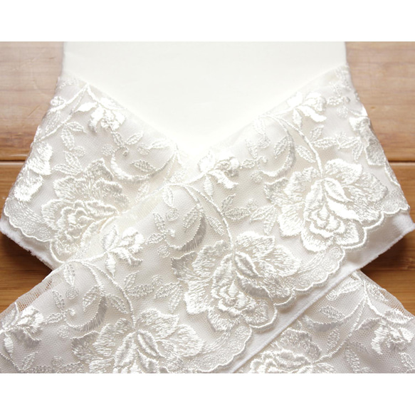 ◇レース半襟・半衿【white rose】 和装小物(帯・半襟) uzuz ◇レース半襟・半衿【white rose】 和装小物(帯・半襟) uzuz