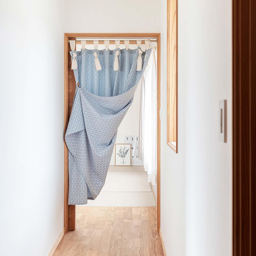 自然素材 コットン 綿 100％ 間仕切り「サザナライトブルー」目隠し