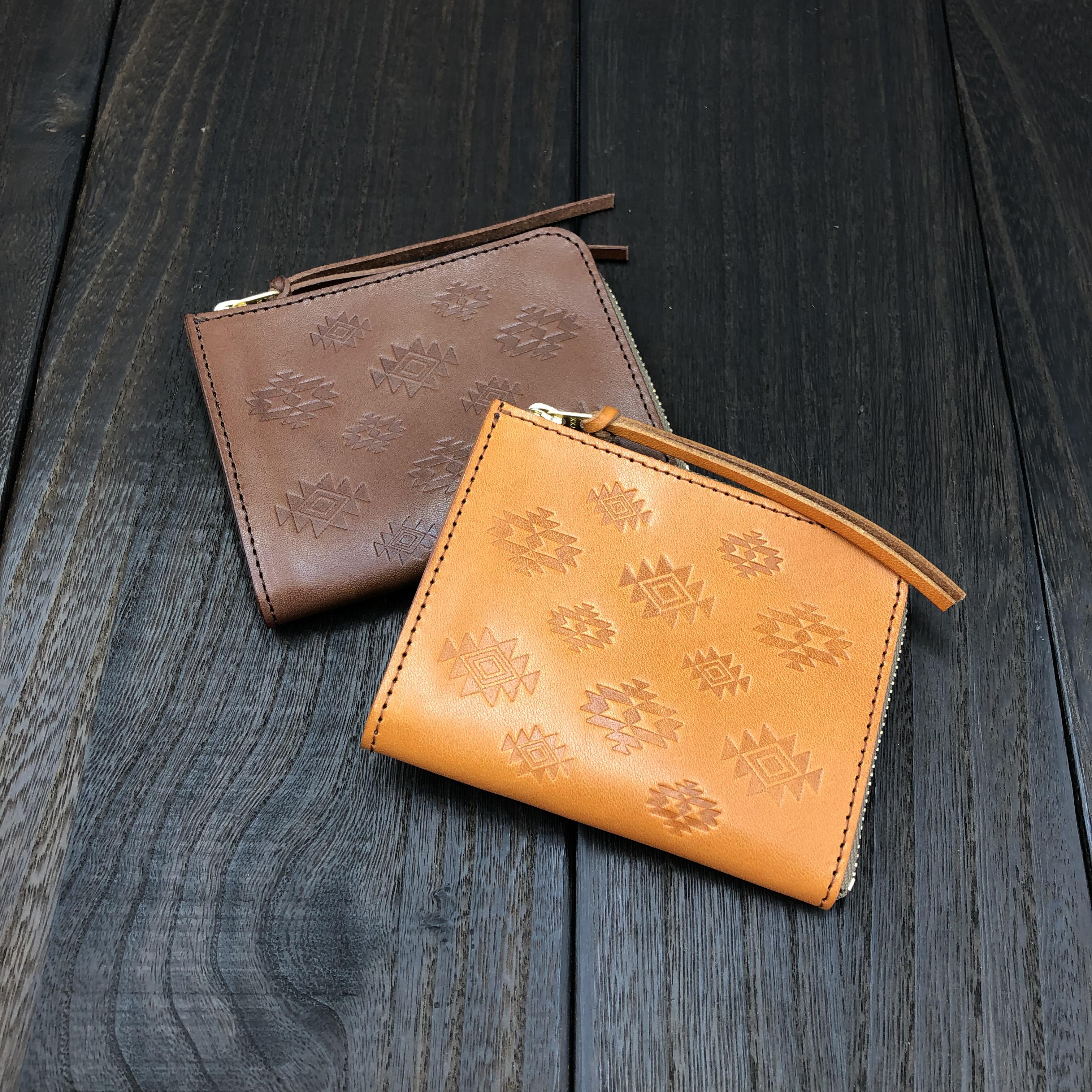 Ｌ字ファスナー　ミニ財布　【限定品オルテガ柄】