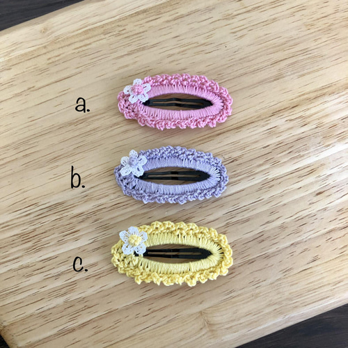 レース編みパッチンピン カラー選択可 ヘアピン mmzk * kobo 通販