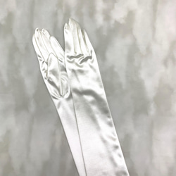 王道サテンロンググローブ　日本製 ストレッチ　サテン　ウエディンググローブ ひじ上丈　オフホワイト　50㎝ 1枚目の画像