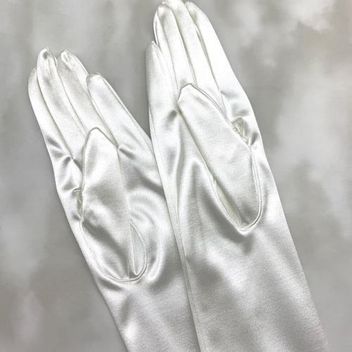 王道サテンロンググローブ 日本製 ストレッチ サテン ウエディング