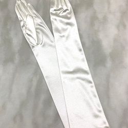 王道サテンロンググローブ　日本製 ストレッチ　サテン　ウエディンググローブ ひじ上丈　オフホワイト　50㎝ 2枚目の画像
