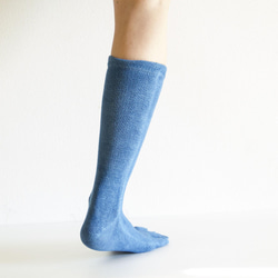 無農薬ヘンプ&コットン５本指靴下　（藍染め）草木染　　温活　24～27cm 3枚目の画像