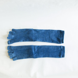 無農薬ヘンプ&コットン５本指靴下　（藍染め）草木染　　温活　24～27cm 6枚目の画像