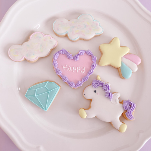 お誕生日やプレゼントにユニコーンが可愛いアイシングクッキー