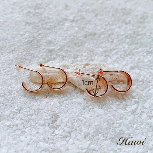 ハワイアンジュエリーピアス(フープ4mm・K10) ピアス(スタッド ハワイアンジュエリーピアス(フープ4mm・K10) ピアス(スタッド
