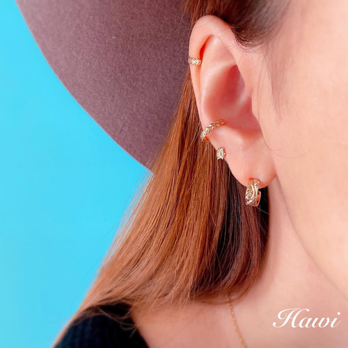 ハワイアンジュエリーピアス(フープ4mm・K10) ピアス(スタッド ハワイアンジュエリーピアス(フープ4mm・K10) ピアス(スタッド