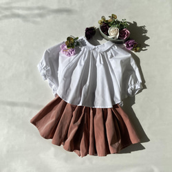 子供服 別珍 タック キュロットスカート90cm 5枚目の画像