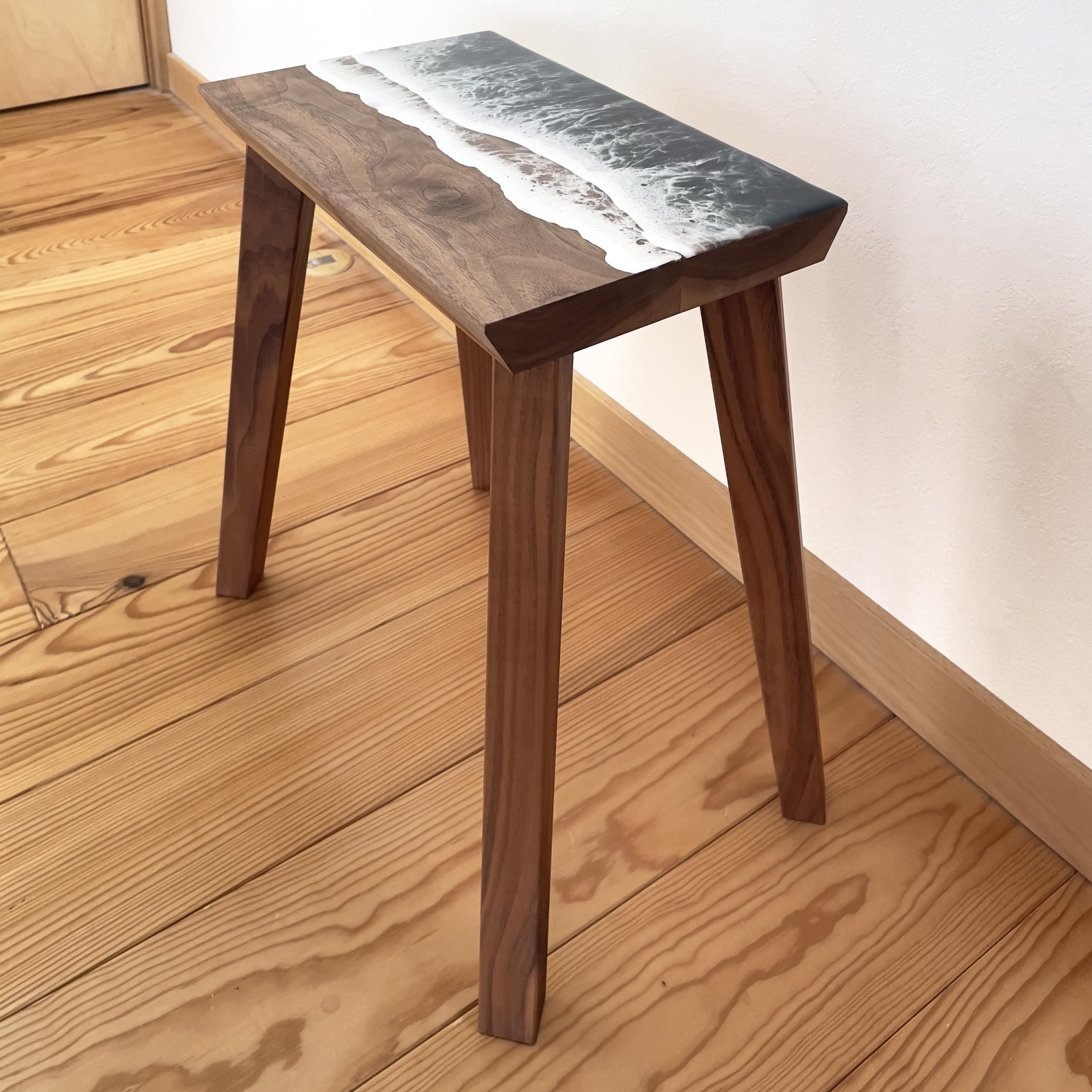 オーシャンスツール　ウォールナット　ブルー