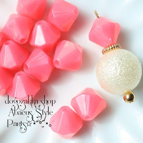 12個☆差し色に！14mmそろばん型ビーズ ハンドメイド アクセサリー