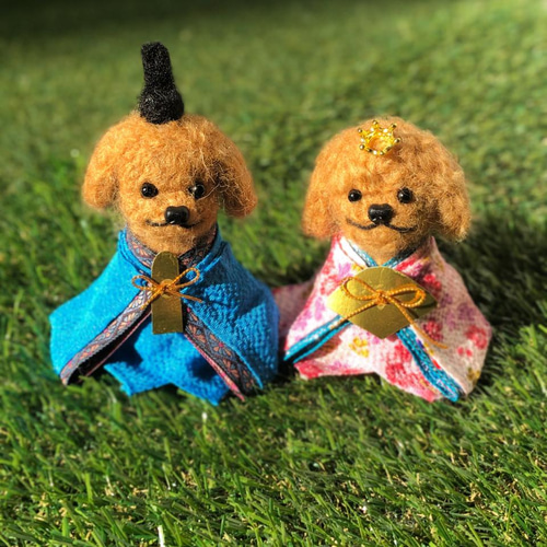 雛人形 羊毛フェルト トイプードル レッド 羊毛フェルト petit balon