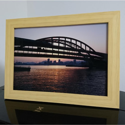 みなと神戸に架ける華 「神戸大橋」 「橋のある暮らし」  A4サイズ光沢写真横  風景写真 夕日写真  送料無料 4枚目の画像