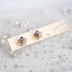 硝子のお花 -amethyst & rose &  peridot- ピアス/ノンホールピアス 4枚目の画像