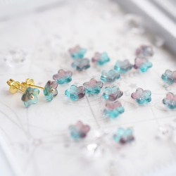 硝子のお花 -purple & aquamarine- ピアス/ノンホールピアス 4枚目の画像