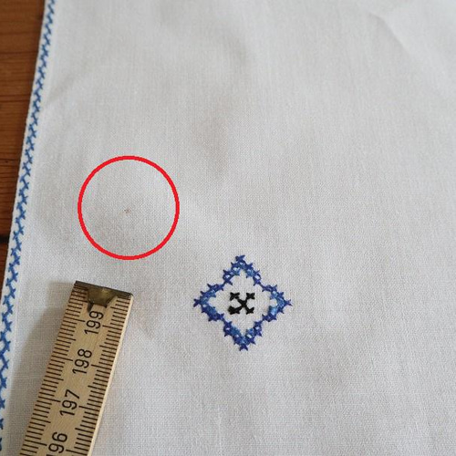 ドイツの手仕事/フォークロアな青x黒のクロスステッチ 手刺繍 生地