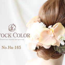 胡蝶蘭とピンポンマムのヘッドドレス/ヘアアクセサリー＊ウェディング 成人式 卒業式 結婚式 白無垢 和装 袴 髪飾り 6枚目の画像