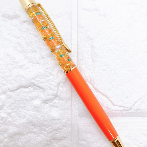 ボールペン　ハーバリウム　黒　紫　赤　黄色　オレンジ　パール　セット　2本 ボールペン ハーバリウム 黒 紫 赤 黄色 オレンジ パール セット 2本