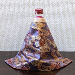 お雛様のワインボトルカバーB（紅葉と桔梗と菊）　180MLミニボトルサイズ 7枚目の画像