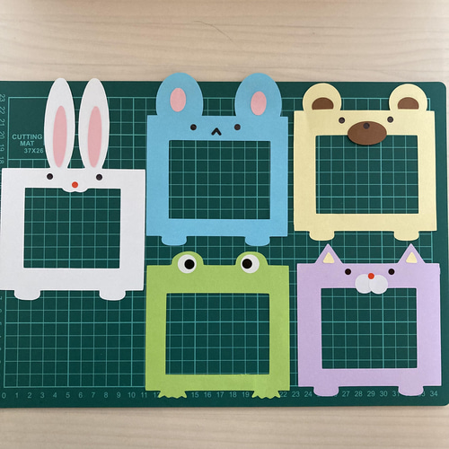 スクラップブッキング 写真 フレーム かわいい ハンドメイド 動物5種