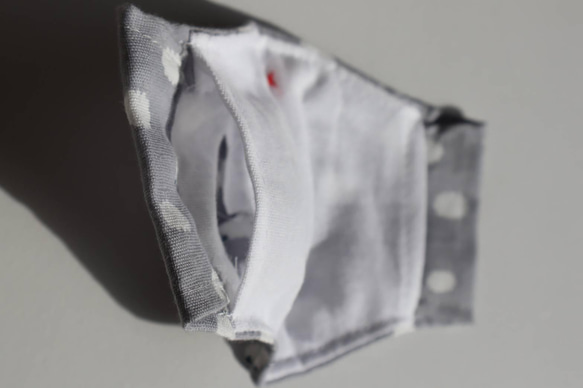 【こども】もくもくひつじ ダブルガーゼマスク　フィルターポケット付き　選べるサイズ(2才-小学校高学年・中学生) 7枚目の画像