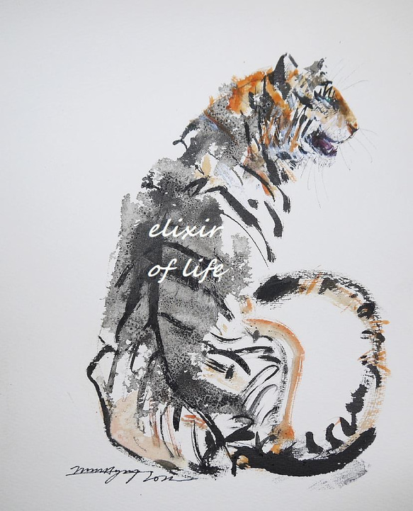 手描き水彩画 虎 寅 絵画 手描き水彩画の虎のイラスト素材 [FYI04879140] | ストック