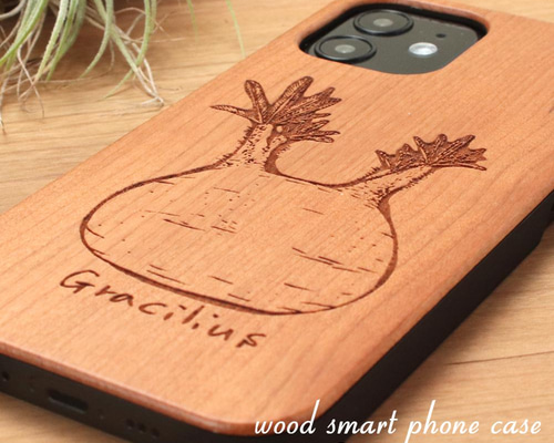 木製 iphone ケース おしゃれ 塊根植物シリーズ グラキリス 16