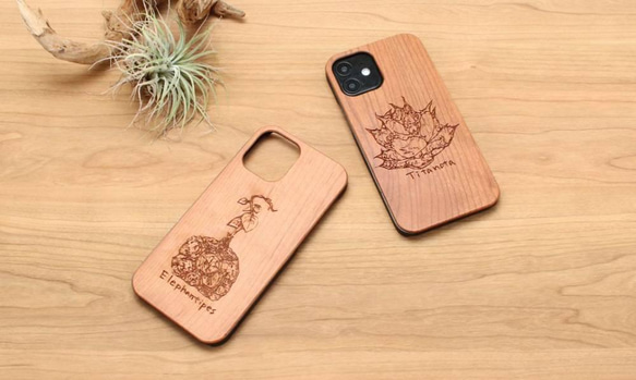 木製 iphone ケース おしゃれ 塊根植物シリーズ グラキリス 15 14 13 かっこいい 12 mini se 5枚目の画像