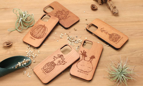 木製 iphoneケース おしゃれ 植物シリーズ アガベ チタノタ 15 14 13 かっこいい 12 mini se 6枚目の画像