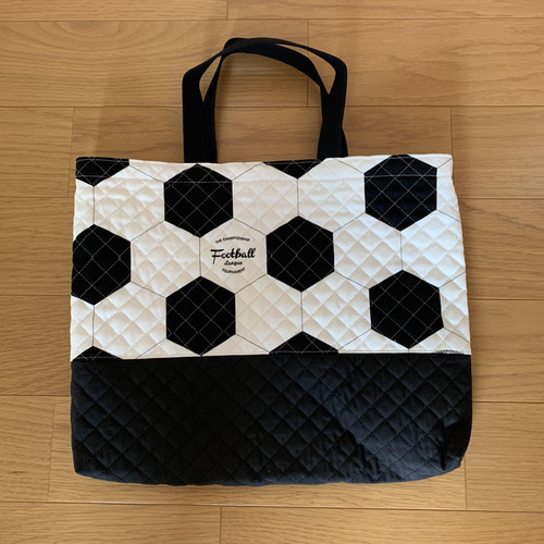 入園準備】レッスンバッグ & 上履き入れ キルティング サッカー