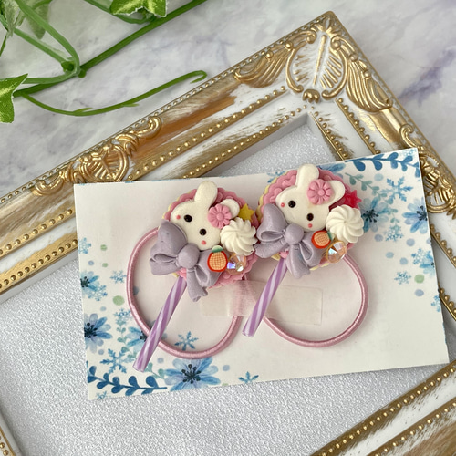 樹脂粘土のキッズヘアゴム NO.13 ヘアゴム Nanea jewelry 通販