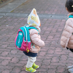 頭巾 帽子 - ヘンテコずきん(グリーン) 4枚目の画像