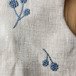 刺繍リネンのもくもくスタイ　ブルー欠品中 7枚目の画像