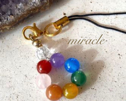 七色ストラップ ✳︎ 天然石ストラップ NSTM113 携帯ストラップ