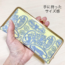 ★ミナペルホネン★jungle relief blueのがま口財布★持手付 8枚目の画像