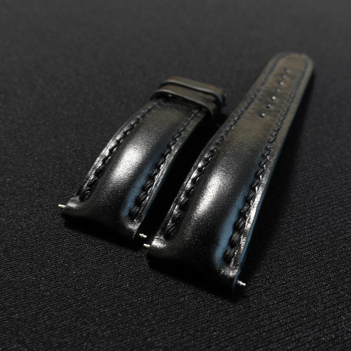 【未使用】シェルコードバン ベルト ブラック エミッタ シェルコードバン 馬革 時計ベルト 日本製 18mm 19mm