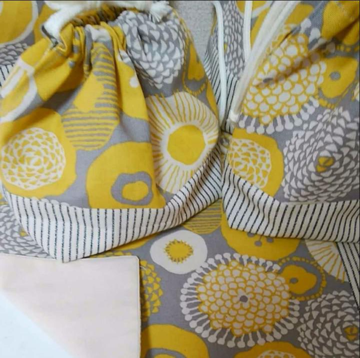 入園入学 通園通学 6点セット(レッスンバッグ･シューズバッグ･ナップサック･お弁当袋･コップ袋･ランチョンマット)花柄