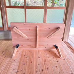 せつさん特注品　木製天板  木製折り畳み脚ローテーブル 2枚目の画像
