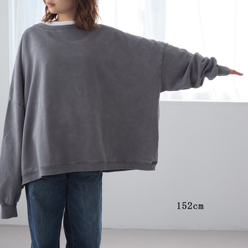 ピグメント オーバーサイズスウェット グレー スウェット・トレーナー