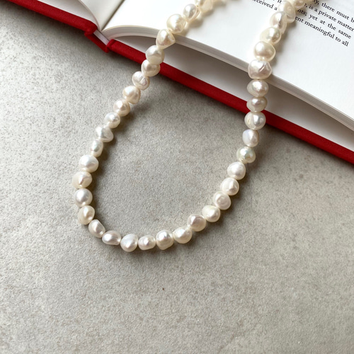 改良✧バロック淡水パールのネックレスM(6~8mm）サージカル