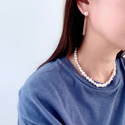 改良✧バロック淡水パールのネックレスM(6~8mm）サージカルステンレス 16枚目の画像